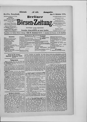 Berliner Börsen-Zeitung on Oct 6, 1894