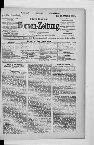 Berliner Börsen-Zeitung vom 13.10.1894