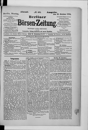 Berliner Börsen-Zeitung vom 16.10.1894