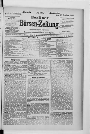 Berliner Börsen-Zeitung vom 17.10.1894
