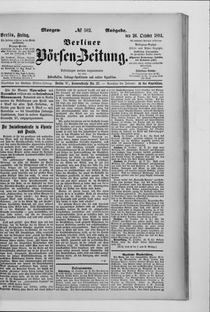 Berliner Börsen-Zeitung on Oct 26, 1894
