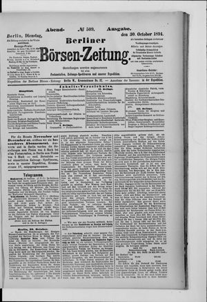 Berliner Börsen-Zeitung vom 30.10.1894