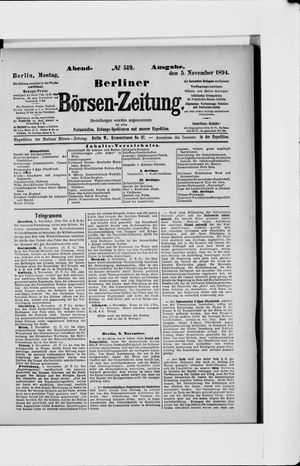 Berliner Börsen-Zeitung on Nov 5, 1894