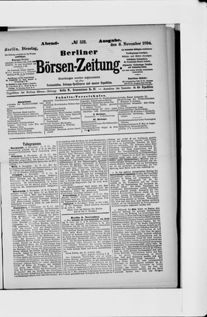 Berliner Börsen-Zeitung vom 06.11.1894