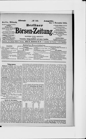 Berliner Börsen-Zeitung vom 07.11.1894
