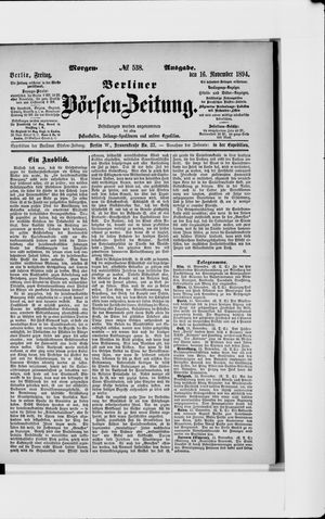 Berliner Börsen-Zeitung vom 16.11.1894