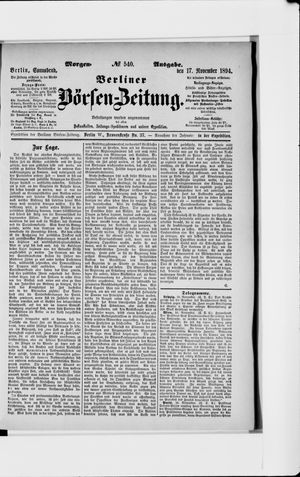 Berliner Börsen-Zeitung vom 17.11.1894