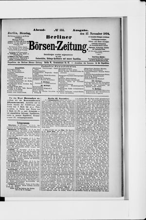 Berliner Börsen-Zeitung vom 27.11.1894