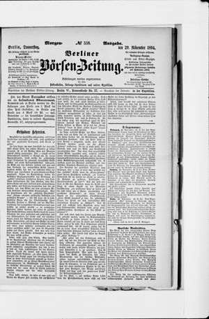 Berliner Börsen-Zeitung vom 29.11.1894