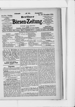 Berliner Börsen-Zeitung vom 30.11.1894