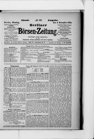 Berliner Börsen-Zeitung on Dec 4, 1894