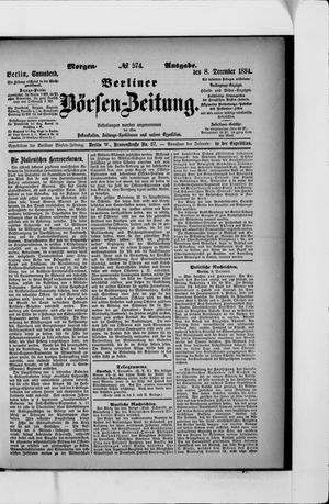 Berliner Börsen-Zeitung vom 08.12.1894