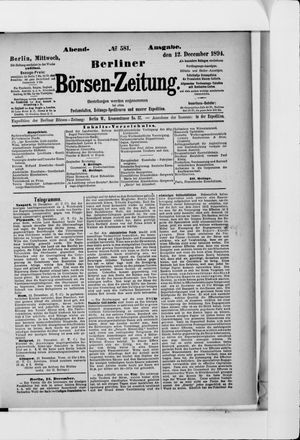 Berliner Börsen-Zeitung on Dec 12, 1894