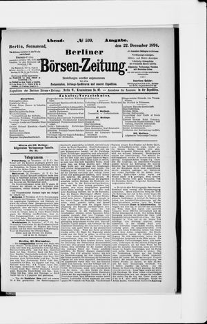 Berliner Börsen-Zeitung vom 22.12.1894
