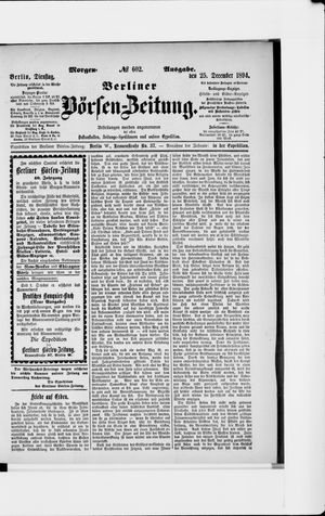Berliner Börsen-Zeitung vom 25.12.1894