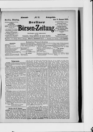 Berliner Börsen-Zeitung vom 08.01.1895