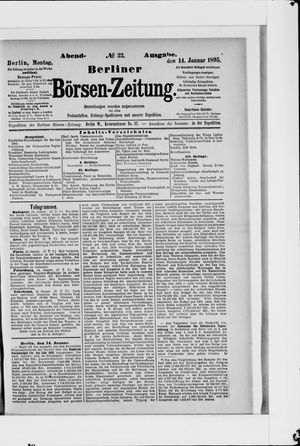 Berliner Börsen-Zeitung on Jan 14, 1895