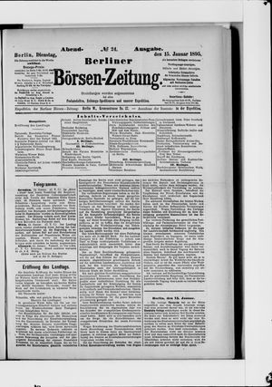 Berliner Börsen-Zeitung on Jan 15, 1895