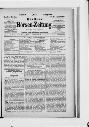 Berliner Börsen-Zeitung vom 25.01.1895