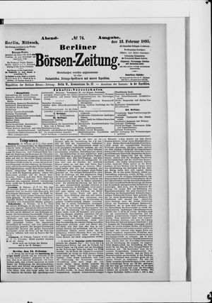 Berliner Börsen-Zeitung on Feb 13, 1895