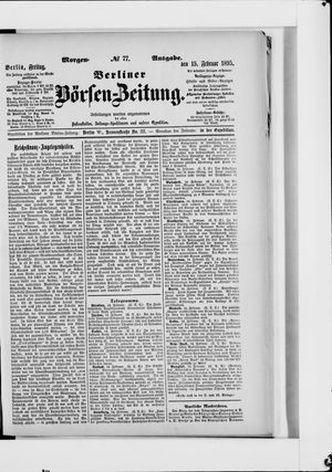 Berliner Börsen-Zeitung on Feb 15, 1895