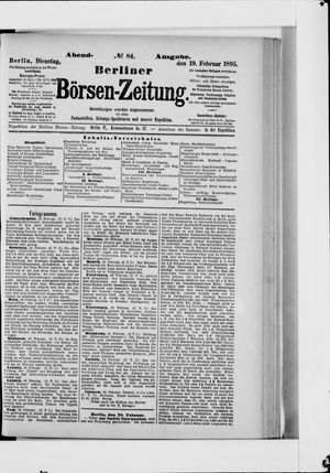 Berliner Börsen-Zeitung on Feb 19, 1895