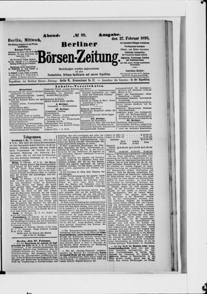 Berliner Börsen-Zeitung vom 27.02.1895