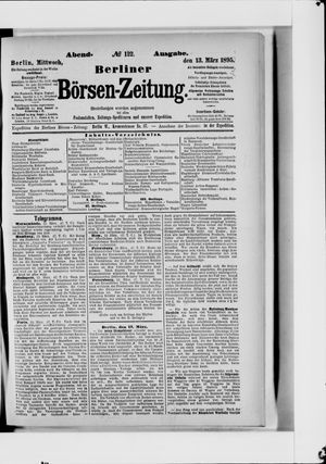 Berliner Börsen-Zeitung on Mar 13, 1895