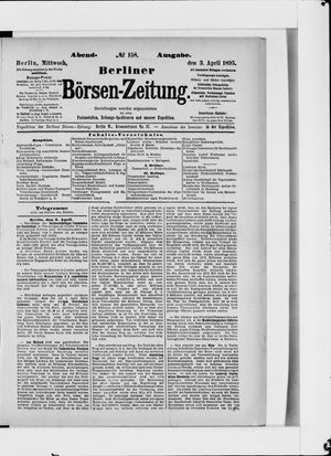 Berliner Börsen-Zeitung on Apr 3, 1895