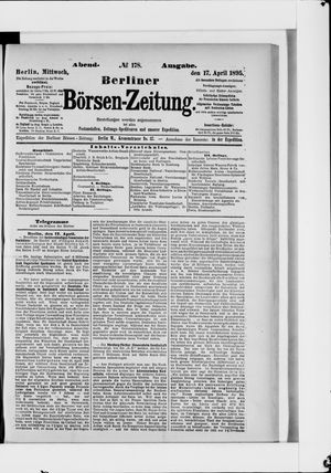 Berliner Börsen-Zeitung vom 17.04.1895