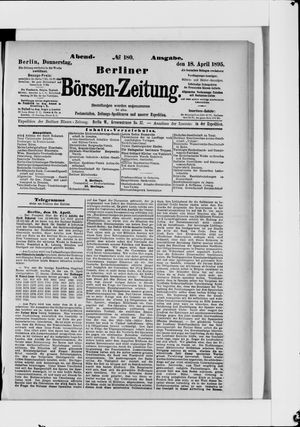 Berliner Börsen-Zeitung on Apr 18, 1895