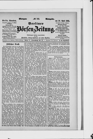 Berliner Börsen-Zeitung vom 20.04.1895