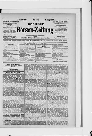 Berliner Börsen-Zeitung on Apr 20, 1895