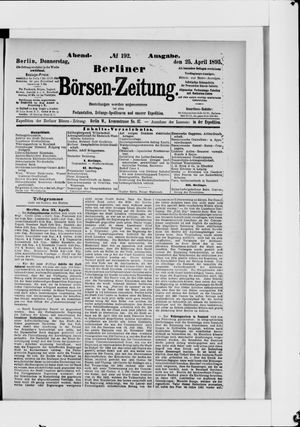 Berliner Börsen-Zeitung vom 25.04.1895