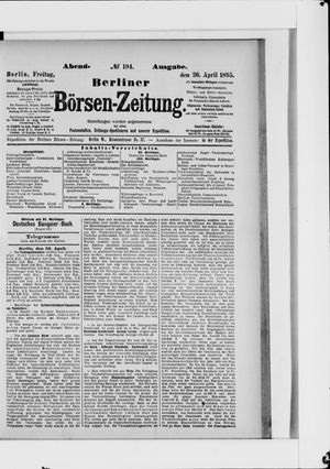 Berliner Börsen-Zeitung on Apr 26, 1895