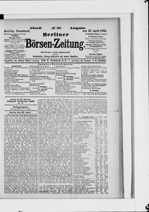 Berliner Börsen-Zeitung on Apr 27, 1895