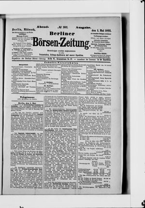Berliner Börsen-Zeitung vom 01.05.1895