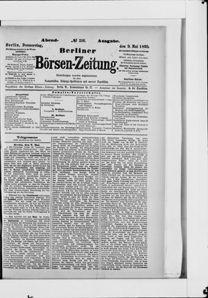 Berliner Börsen-Zeitung vom 09.05.1895