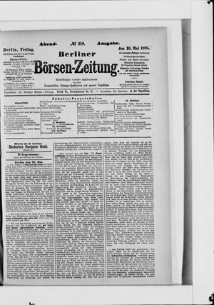 Berliner Börsen-Zeitung on May 10, 1895