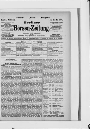 Berliner Börsen-Zeitung vom 15.05.1895
