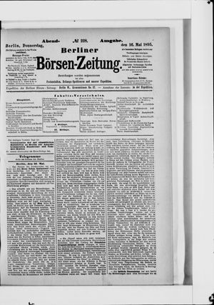 Berliner Börsen-Zeitung on May 16, 1895