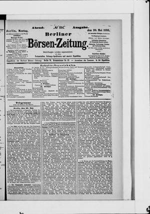 Berliner Börsen-Zeitung on May 20, 1895