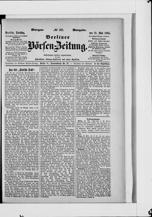 Berliner Börsen-Zeitung vom 21.05.1895