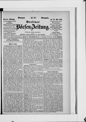 Berliner Börsen-Zeitung on May 22, 1895