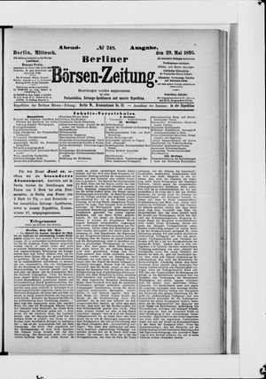Berliner Börsen-Zeitung vom 29.05.1895