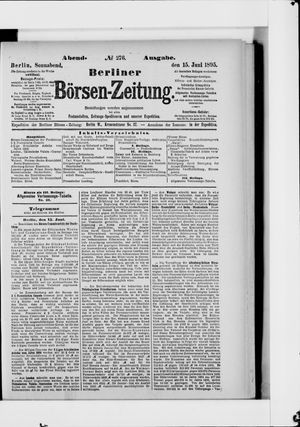 Berliner Börsen-Zeitung vom 15.06.1895