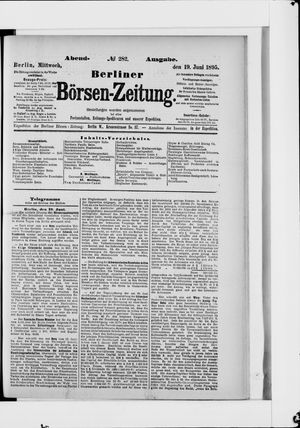 Berliner Börsen-Zeitung vom 19.06.1895
