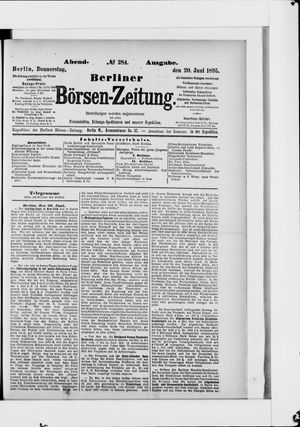 Berliner Börsen-Zeitung vom 20.06.1895