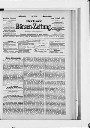 Berliner Börsen-Zeitung vom 15.07.1895
