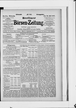 Berliner Börsen-Zeitung vom 24.07.1895